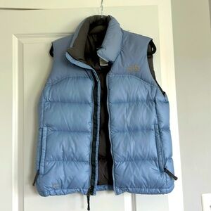 NWOT Vintage 90’s The North Face Light Blue and Grey 700 Goosedown Vest SZ: M